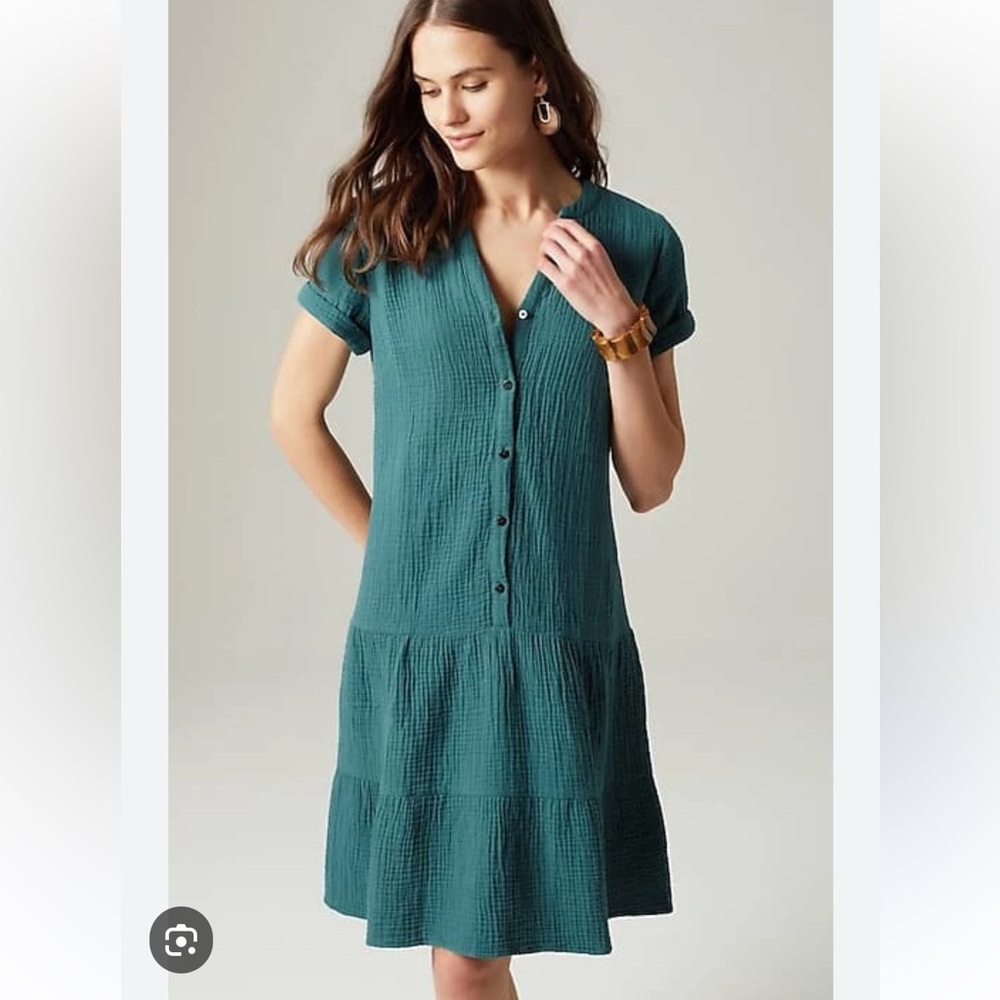 J.Jill Cotton gauze tiered dress